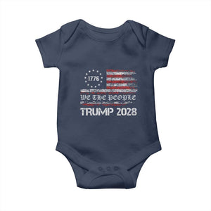 Pro Trump 2028 Baby Onesie America US Flag Retro Vintage TS10 Navy Print Your Wear