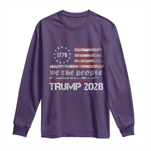 Pro Trump 2028 Long Sleeve Shirt America US Flag Retro Vintage TS10 Purple Print Your Wear
