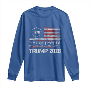 Pro Trump 2028 Long Sleeve Shirt America US Flag Retro Vintage TS10 Royal Blue Print Your Wear