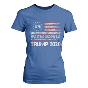 Pro Trump 2028 T Shirt For Women America US Flag Retro Vintage TS10 Royal Blue Print Your Wear