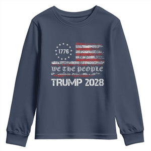 Pro Trump 2028 Youth Sweatshirt America US Flag Retro Vintage TS10 Navy Print Your Wear