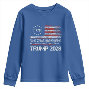 Pro Trump 2028 Youth Sweatshirt America US Flag Retro Vintage TS10 Royal Blue Print Your Wear