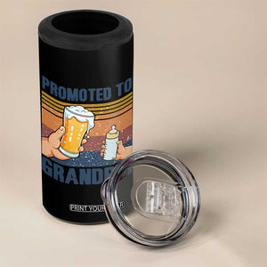 Promoted To Grandpa 4 in 1 Can Cooler Tumbler Retro Vintage Beer Baby Milk Bottle Funny Father's Day TS11 Print Your Wear