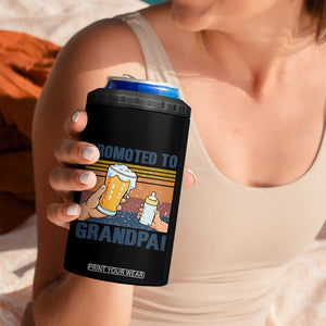 Promoted To Grandpa 4 in 1 Can Cooler Tumbler Retro Vintage Beer Baby Milk Bottle Funny Father's Day TS11 Print Your Wear