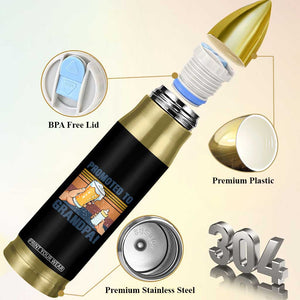 Promoted To Grandpa Bullet Tumbler Retro Vintage Beer Baby Milk Bottle Funny Father's Day TS11 Print Your Wear