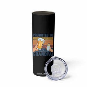 Promoted To Grandpa Skinny Tumbler Retro Vintage Beer Baby Milk Bottle Funny Father's Day TS11 Print Your Wear