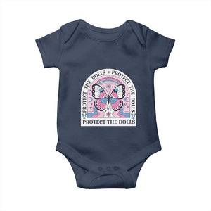 Protect The Dolls Baby Onesie Trans Women Pride Month Butterfly TS11 Navy Print Your Wear