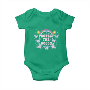 Protect The Dolls Baby Onesie Trans Women Pride Month Retro Groove Butterfly TS11 Irish Green Print Your Wear