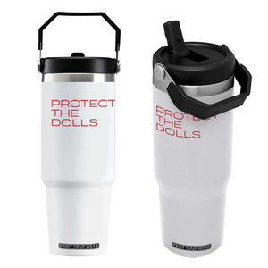 Protect The Dolls Flip Straw Tumbler Pride Month TS10 One Size: 30 oz White Print Your Wear