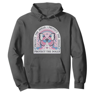 Protect The Dolls Hoodie Trans Women Pride Month Butterfly TS11 Dark Heather Print Your Wear