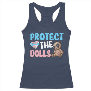 Protect The Dolls Racerback Tank Top Transgender Trans Pride TS10 Navy Print Your Wear