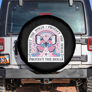 Protect The Dolls Spare Tire Cover Trans Women Pride Month Butterfly TS11 No hole Black Print Your Wear