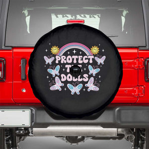Protect The Dolls Spare Tire Cover Trans Women Pride Month Retro Groove Butterfly TS11 Black Print Your Wear
