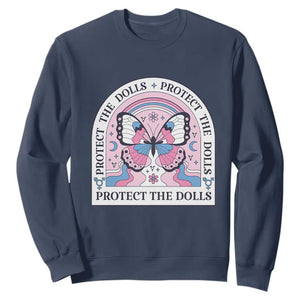 Protect The Dolls Sweatshirt Trans Women Pride Month Butterfly TS11 Navy Print Your Wear