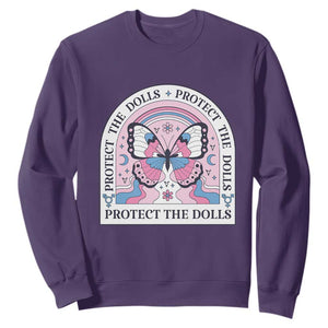 Protect The Dolls Sweatshirt Trans Women Pride Month Butterfly TS11 Purple Print Your Wear