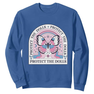 Protect The Dolls Sweatshirt Trans Women Pride Month Butterfly TS11 Royal Blue Print Your Wear