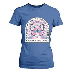 Protect The Dolls T Shirt For Women Trans Women Pride Month Butterfly TS11 Royal Blue Print Your Wear