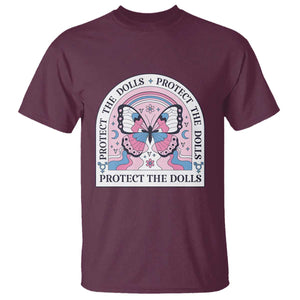 Protect The Dolls T Shirt Trans Women Pride Month Butterfly TS11 Maroon Print Your Wear