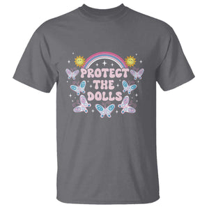 Protect The Dolls T Shirt Trans Women Pride Month Retro Groove Butterfly TS11 Charcoal Print Your Wear
