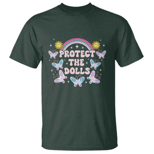 Protect The Dolls T Shirt Trans Women Pride Month Retro Groove Butterfly TS11 Dark Forest Green Print Your Wear