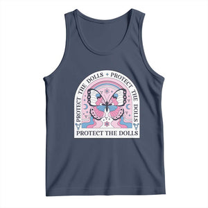 Protect The Dolls Tank Top Trans Women Pride Month Butterfly TS11 Navy Print Your Wear