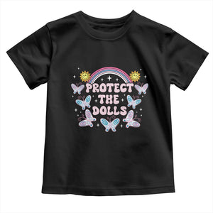 Protect The Dolls Toddler T Shirt Trans Women Pride Month Retro Groove Butterfly TS11 Black Print Your Wear