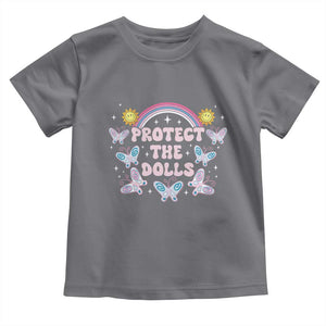 Protect The Dolls Toddler T Shirt Trans Women Pride Month Retro Groove Butterfly TS11 Charcoal Print Your Wear