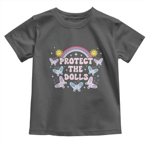 Protect The Dolls Toddler T Shirt Trans Women Pride Month Retro Groove Butterfly TS11 Dark Heather Print Your Wear