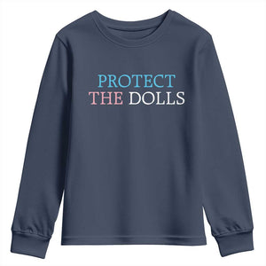 Protect The Dolls Youth Sweatshirt Trans Women Pride Month TS11 Navy Print Your Wear