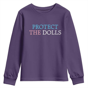 Protect The Dolls Youth Sweatshirt Trans Women Pride Month TS11 Purple Print Your Wear