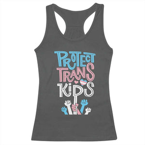 Protect Trans Kids Racerback Tank Top Transgender Pride Social Justice TS10 Dark Heather Print Your Wear