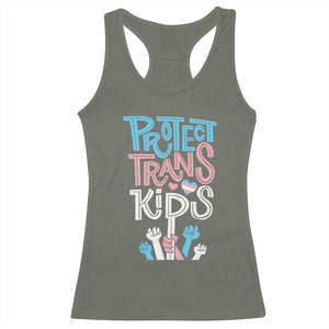 Protect Trans Kids Racerback Tank Top Transgender Pride Social Justice TS10 Military Green Print Your Wear