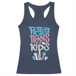 Protect Trans Kids Racerback Tank Top Transgender Pride Social Justice TS10 Navy Print Your Wear
