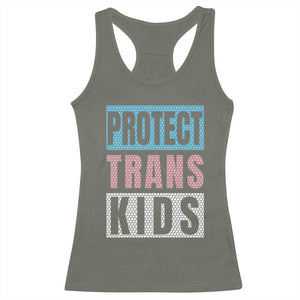 Protect Trans Kids Racerback Tank Top Transgender Pride Trans Rights Social Justice TS10 Military Green Print Your Wear