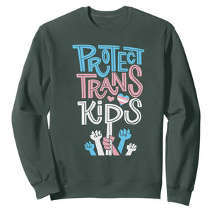 Protect Trans Kids Sweatshirt Transgender Pride Social Justice TS10 Dark Forest Green Print Your Wear