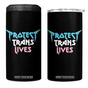Protect Trans Lives 4 in 1 Can Cooler Tumbler Heavy Metal TS10 One Size: 16 oz Black Print Your Wear