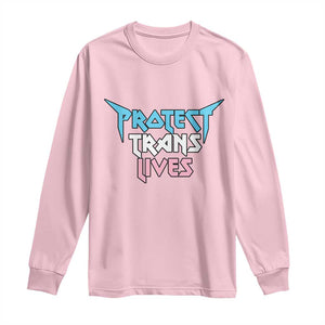 Protect Trans Lives Long Sleeve Shirt Heavy Metal TS10 Light Pink Print Your Wear
