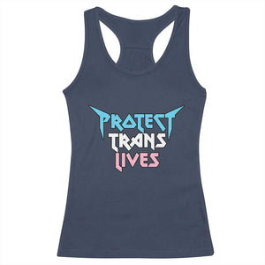 Protect Trans Lives Racerback Tank Top Heavy Metal TS10 Navy Print Your Wear