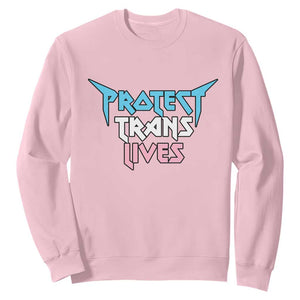 Protect Trans Lives Sweatshirt Heavy Metal TS10 Light Pink Print Your Wear