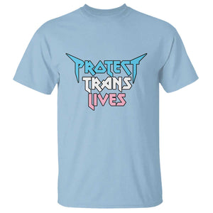 Protect Trans Lives T Shirt Heavy Metal TS10 Light Blue Print Your Wear