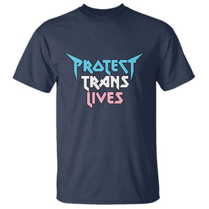 Protect Trans Lives T Shirt Heavy Metal TS10 Navy Print Your Wear