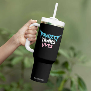 Protect Trans Lives Tumbler With Handle Heavy Metal TS10 Print Your Wear