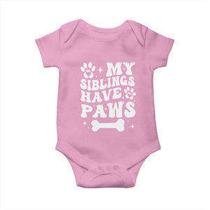 Protected By Dog Baby Onesie My Siblings Have Paws Funny Baby Shower Gift TS10 Light Pink Print Your Wear