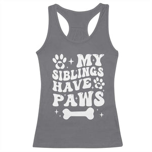 Protected By Dog Racerback Tank Top My Siblings Have Paws Funny Baby Shower Gift TS10 Charcoal Print Your Wear