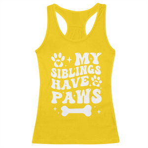 Protected By Dog Racerback Tank Top My Siblings Have Paws Funny Baby Shower Gift TS10 Daisy Print Your Wear