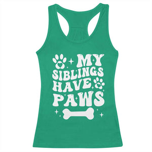 Protected By Dog Racerback Tank Top My Siblings Have Paws Funny Baby Shower Gift TS10 Irish Green Print Your Wear