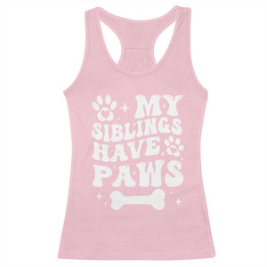 Protected By Dog Racerback Tank Top My Siblings Have Paws Funny Baby Shower Gift TS10 Light Pink Print Your Wear