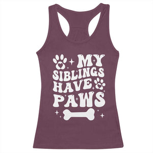 Protected By Dog Racerback Tank Top My Siblings Have Paws Funny Baby Shower Gift TS10 Maroon Print Your Wear