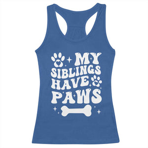 Protected By Dog Racerback Tank Top My Siblings Have Paws Funny Baby Shower Gift TS10 Royal Blue Print Your Wear