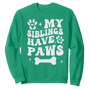 Protected By Dog Sweatshirt My Siblings Have Paws Funny Baby Shower Gift TS10 Irish Green Print Your Wear